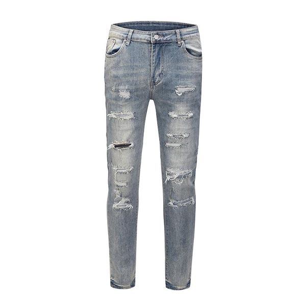 men's jeans hip hop hole straight mens frayed harajuku casual denim trousers streetwear baggy couple track pants, Blue
men's jeans hip hop hole straight mens frayed harajuku casual denim trousers streetwear baggy couple track pants, Blue
