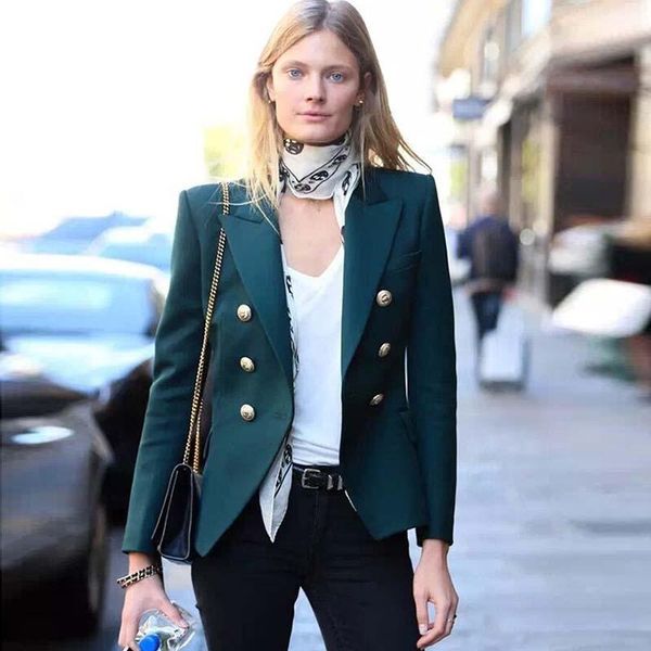 women's suits & blazers 2021 autumn winter runway designer blazer women metal lion buttons double breasted coat size s-xxl dark green c, White;black
women's suits & blazers 2021 autumn winter runway designer blazer women metal lion buttons double breasted coat size s-xxl dark green c, White;black