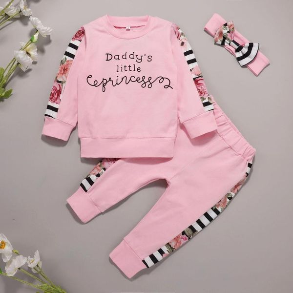 clothing sets 40# kids baby girls clothes long-sleeved letter print t-shirts + flower stripe stitching trousers+three-piece headband, White
clothing sets 40# kids baby girls clothes long-sleeved letter print t-shirts + flower stripe stitching trousers+three-piece headband, White