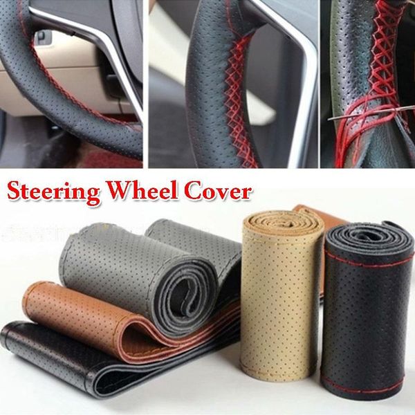 auto car steering wheel cover soft leather non-slip steering wheel cover with needles and thread hand-sewn
auto car steering wheel cover soft leather non-slip steering wheel cover with needles and thread hand-sewn