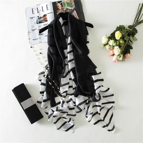 scarves 2021 spring plain black white striped real silk shawl scarf fashion digital print echarpe foulard femme hijab caps, Blue;gray
scarves 2021 spring plain black white striped real silk shawl scarf fashion digital print echarpe foulard femme hijab caps, Blue;gray
