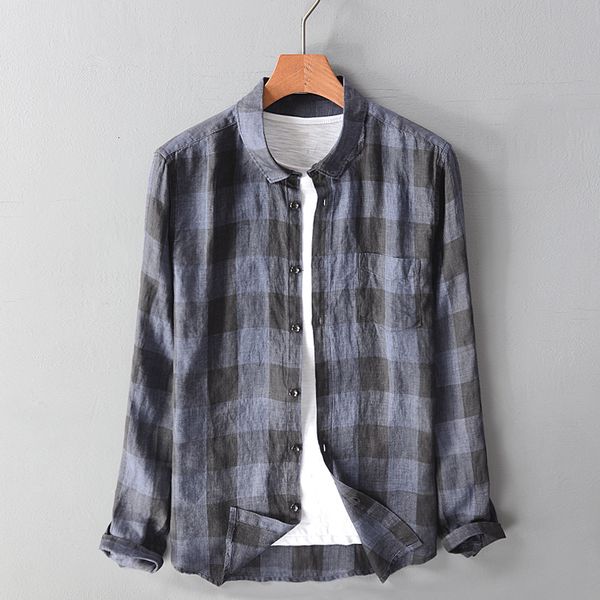 2021 new italy designer brand plaid men linen casual fashion long sleeve shirts male flax autumn comfortable shirt mens overhemd rknn, White
2021 new italy designer brand plaid men linen casual fashion long sleeve shirts male flax autumn comfortable shirt mens overhemd rknn, White