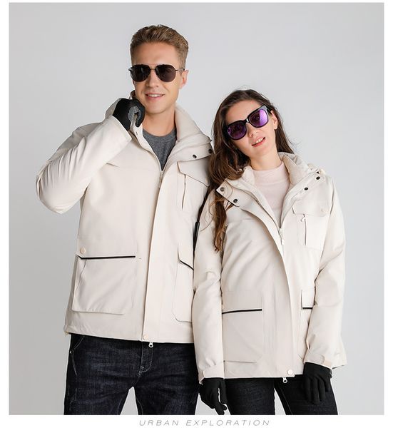 lovers' down stormsuit three in one outdoor detachable warm two-piece set, Black;brown
lovers' down stormsuit three in one outdoor detachable warm two-piece set, Black;brown