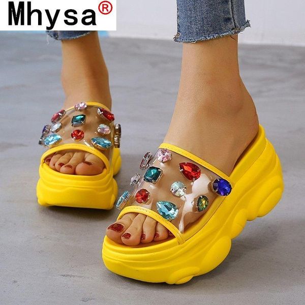 new women's crystal slippers transparent fashion summer thick-soled shoes woman comfortable slope with beach sandals bear bottom, Black
new women's crystal slippers transparent fashion summer thick-soled shoes woman comfortable slope with beach sandals bear bottom, Black