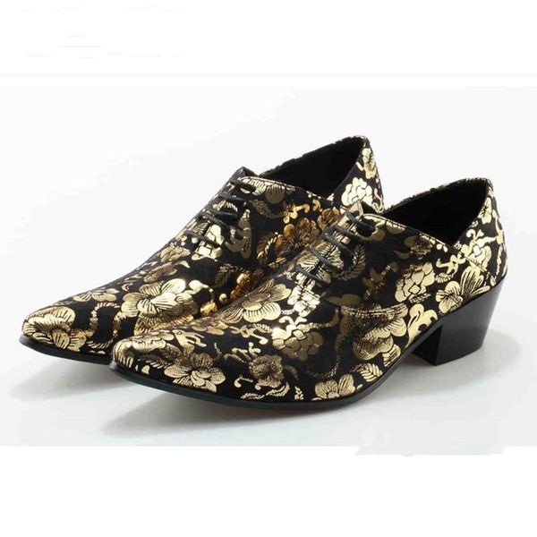 dress shoes gold flower decor men casual low heel business european style fashion star runway hommes chaussure, Black
dress shoes gold flower decor men casual low heel business european style fashion star runway hommes chaussure, Black