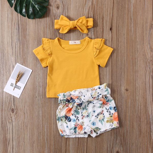 0-24m baby girls clothes sets girl ruffles sleeve short sleeve t shirts +floral shorts+headband 3pcs for infant, White
0-24m baby girls clothes sets girl ruffles sleeve short sleeve t shirts +floral shorts+headband 3pcs for infant, White