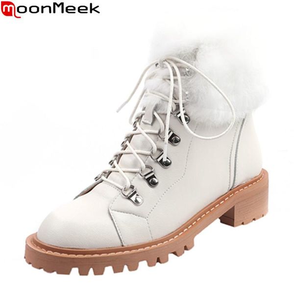 boots moonmeek 2021 winter keep warm ankle comfortable med heels round toe lace up genuine leather women, Black
boots moonmeek 2021 winter keep warm ankle comfortable med heels round toe lace up genuine leather women, Black