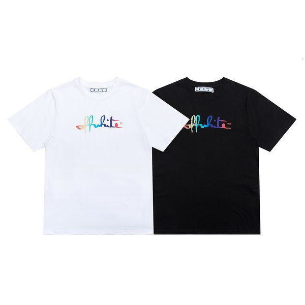 spring 40off-white2021 chao brand summer new ow gradient color letters short sleeve t-shirt for men women, White;black
spring 40off-white2021 chao brand summer new ow gradient color letters short sleeve t-shirt for men women, White;black