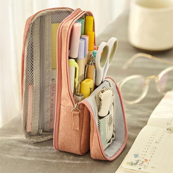 pencil bags pen bag case two layer foldable stand fabric phone holder storage pouch for stationery office school
pencil bags pen bag case two layer foldable stand fabric phone holder storage pouch for stationery office school