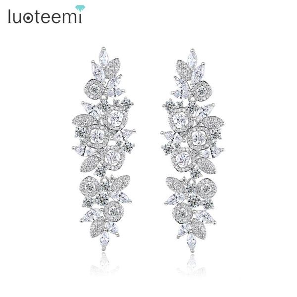 luoteemi clear cubic zircon long pendant drop earrig for women multiple flowers fashion jewelry new arrivals, Silver
luoteemi clear cubic zircon long pendant drop earrig for women multiple flowers fashion jewelry new arrivals, Silver