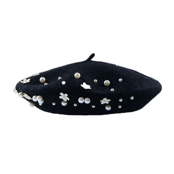 berets style women beret elegant winter warm wool luxury pearl floral felt hat charming knit solid color hats for female girls, Blue;gray
berets style women beret elegant winter warm wool luxury pearl floral felt hat charming knit solid color hats for female girls, Blue;gray