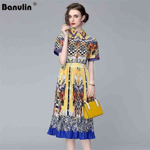 banulin summer runway shirt dress women's turn-down collar short sleeve vintage print designer midi pleated vestidos 210603, Black;gray
banulin summer runway shirt dress women's turn-down collar short sleeve vintage print designer midi pleated vestidos 210603, Black;gray