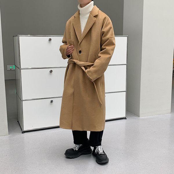 2021 new korean long men's fashion casual oversized men loose autumn winter woolen trench coat mens overcoat vjyv, Black
2021 new korean long men's fashion casual oversized men loose autumn winter woolen trench coat mens overcoat vjyv, Black