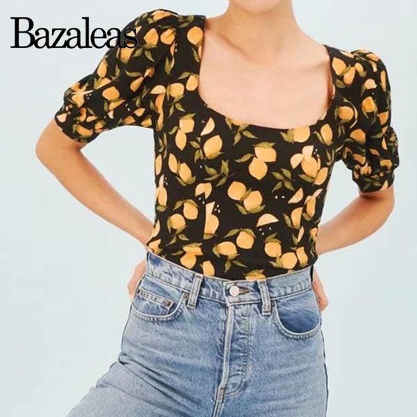women's t-shirt bazaleas vintage cartoon lemon print women t shirt chic square collar ropa mujer fashion chiffon harajuku tee, White
women's t-shirt bazaleas vintage cartoon lemon print women t shirt chic square collar ropa mujer fashion chiffon harajuku tee, White