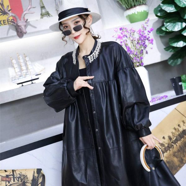 women's leather & faux genuine sheepskin coat female oversized real jackets women spring autumn2021 simple clothing femme veste zjt2076, Black
women's leather & faux genuine sheepskin coat female oversized real jackets women spring autumn2021 simple clothing femme veste zjt2076, Black