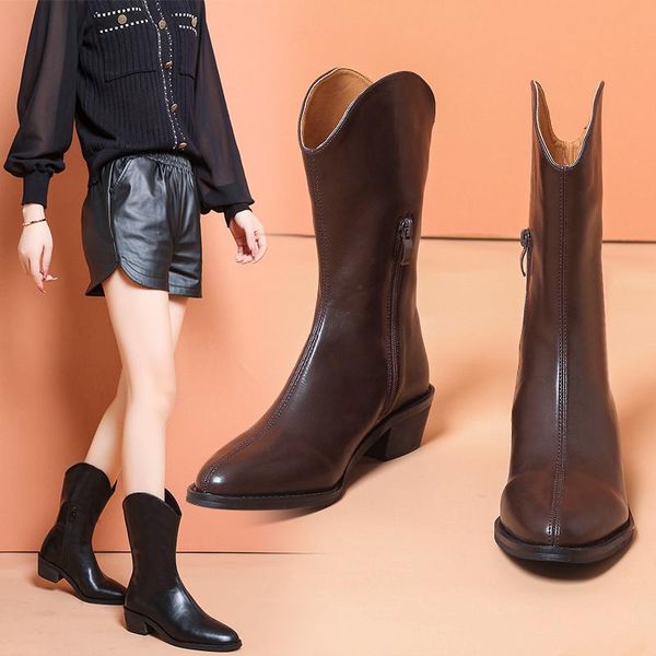 boots 2021 autumn and winter high-tube retro thick-heeled western cowboy female knight but knee long women's, Black
boots 2021 autumn and winter high-tube retro thick-heeled western cowboy female knight but knee long women's, Black