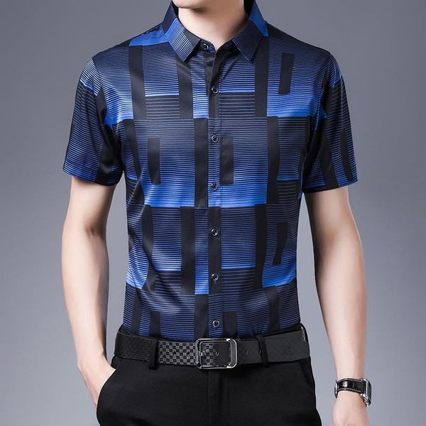 men's casual shirts summer short sleeve men silk cotton shirt slim fit mens print camiseta masculina camisas homme c740, White;black
men's casual shirts summer short sleeve men silk cotton shirt slim fit mens print camiseta masculina camisas homme c740, White;black