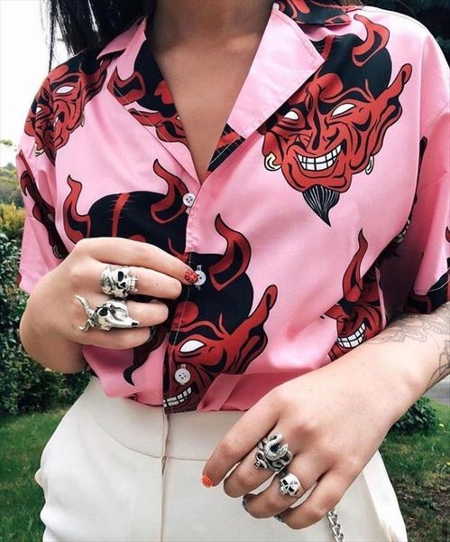 harajuku devil hawaiian loose womens shirt hip hop streetwear men and women short sleeve summer beach camisa, White
harajuku devil hawaiian loose womens shirt hip hop streetwear men and women short sleeve summer beach camisa, White