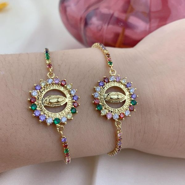charm bracelets holy virgin mary charms bracelet for women colored zircon adjustable box chain fashion jewelry, Golden;silver
charm bracelets holy virgin mary charms bracelet for women colored zircon adjustable box chain fashion jewelry, Golden;silver