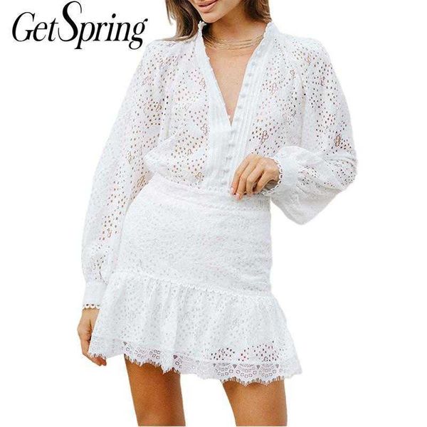 getspring women sets skirt lantern sleeve hollow out white lace shirt ruffle embroidery 2piece and 210601
getspring women sets skirt lantern sleeve hollow out white lace shirt ruffle embroidery 2piece and 210601