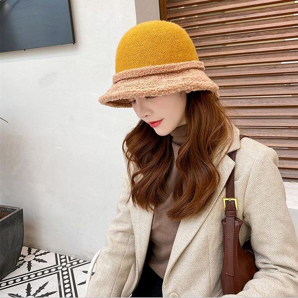 wide brim hats 2021 winter hat bucket women wool ladies autumn dome all-match fashion small fisherman gorros, Blue;gray
wide brim hats 2021 winter hat bucket women wool ladies autumn dome all-match fashion small fisherman gorros, Blue;gray