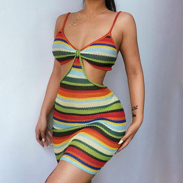 women's swimwear ootd color matching suspender dress women 2021 summer rainbow hollow package hip one-step skirt, White;black
women's swimwear ootd color matching suspender dress women 2021 summer rainbow hollow package hip one-step skirt, White;black