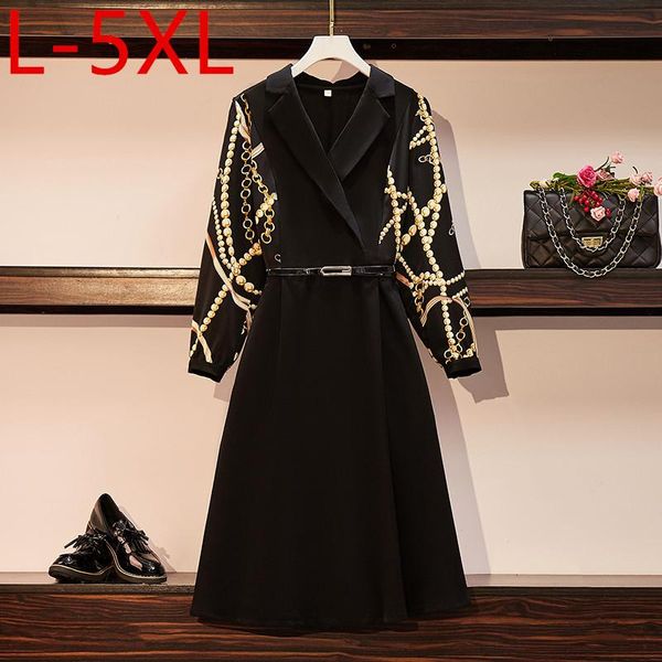 plus size dresses 2021 autumn women dress turn down collar long sleeves europe style print casual loose female l xl 3xl 4xl 5xl, Black
plus size dresses 2021 autumn women dress turn down collar long sleeves europe style print casual loose female l xl 3xl 4xl 5xl, Black