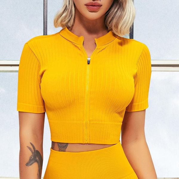 yoga outfit high stretchy seamless women short sleeve workout gym crop with zipper fitness t-shirts running sport shirt
yoga outfit high stretchy seamless women short sleeve workout gym crop with zipper fitness t-shirts running sport shirt