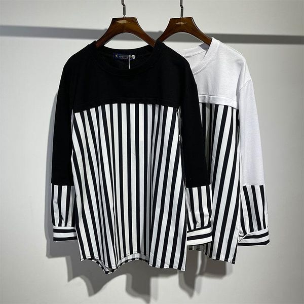 men's hoodies & sweatshirts autumn large size dark stripe stitching designer loose long sleeve sweater street headwind fashion top, Black
men's hoodies & sweatshirts autumn large size dark stripe stitching designer loose long sleeve sweater street headwind fashion top, Black
