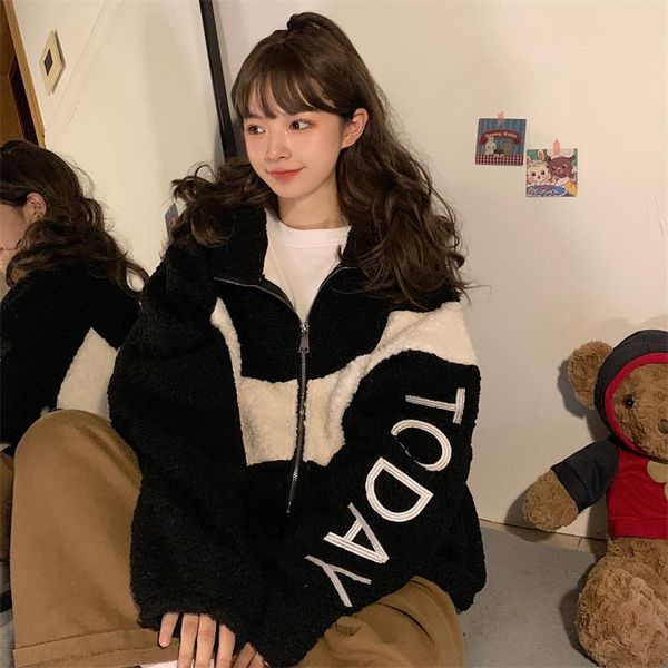 women's jackets cmaz 2021 autumn winter thick coats for women european and american high street hiphop lambswool cardigan coat an, Black;brown
women's jackets cmaz 2021 autumn winter thick coats for women european and american high street hiphop lambswool cardigan coat an, Black;brown