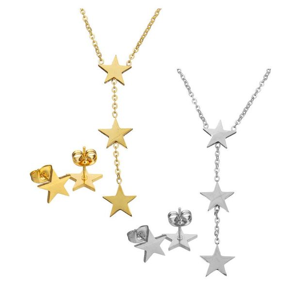 earrings & necklace yyw wedding jewelry star to dangle charm cute small stud earring stainless steel choker chain sets women, Silver
earrings & necklace yyw wedding jewelry star to dangle charm cute small stud earring stainless steel choker chain sets women, Silver
