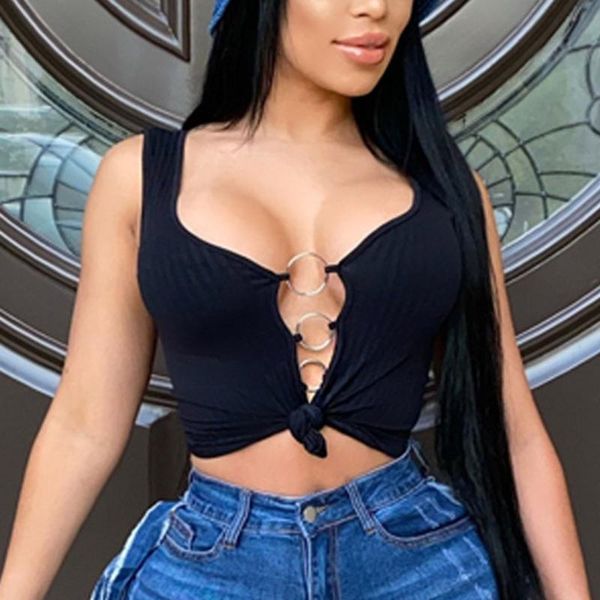 women's tanks & camis solid color t-shirts fashion crop for women slim metal ring v-neck camisole ropa mujer, White
women's tanks & camis solid color t-shirts fashion crop for women slim metal ring v-neck camisole ropa mujer, White