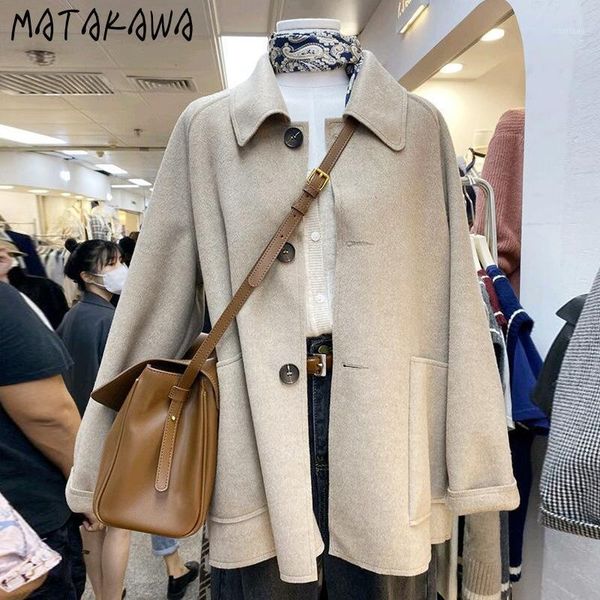 women's wool & blends matakawa autumn winter all-match fashion wools korean jackets woman warm women coat solid long sleeve manteau fem, Black
women's wool & blends matakawa autumn winter all-match fashion wools korean jackets woman warm women coat solid long sleeve manteau fem, Black