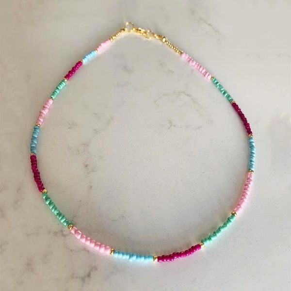 chokers 2021 fashion bohemian colorful bead stitching necklace pink green blue red short jewelry cadena hombre charm all-match, Golden;silver
chokers 2021 fashion bohemian colorful bead stitching necklace pink green blue red short jewelry cadena hombre charm all-match, Golden;silver