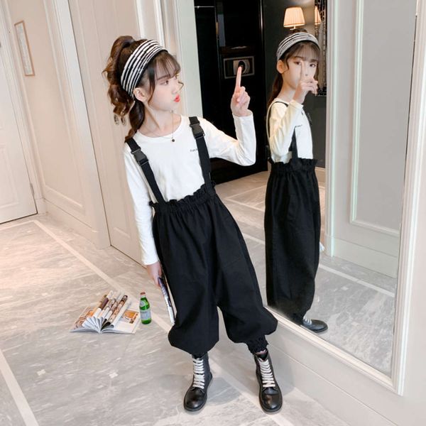 sle girls' lantern suit wtern net red spring and autumn wear children's hip hop suspender pants two piece set fashion, White
sle girls' lantern suit wtern net red spring and autumn wear children's hip hop suspender pants two piece set fashion, White