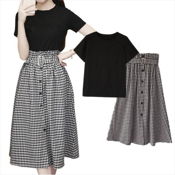 summer elegant office 2 womens tracksuits piece set solid t shirts plaid long skirts suit formal party wear plus size, Gray
summer elegant office 2 womens tracksuits piece set solid t shirts plaid long skirts suit formal party wear plus size, Gray