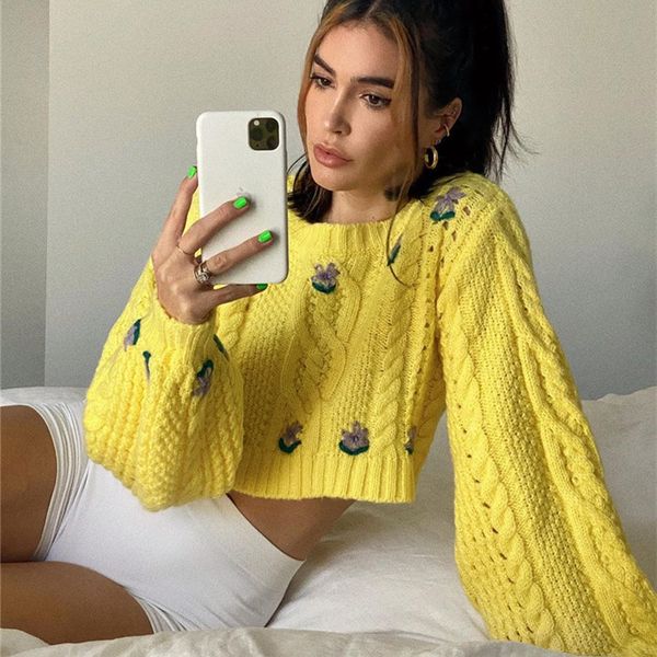 2021 Spring Hollow Autumn Flowers Lantern Sleeve Casual Vintage Top Streetwear Leomn Yellow Sweater Es8s, White;black
2021 Spring Hollow Autumn Flowers Lantern Sleeve Casual Vintage Top Streetwear Leomn Yellow Sweater Es8s, White;black