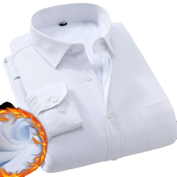 men's casual shirts winter cashmere shirt mens thickened warm fleece velvet formal social white business work office slim dress, White;black
men's casual shirts winter cashmere shirt mens thickened warm fleece velvet formal social white business work office slim dress, White;black