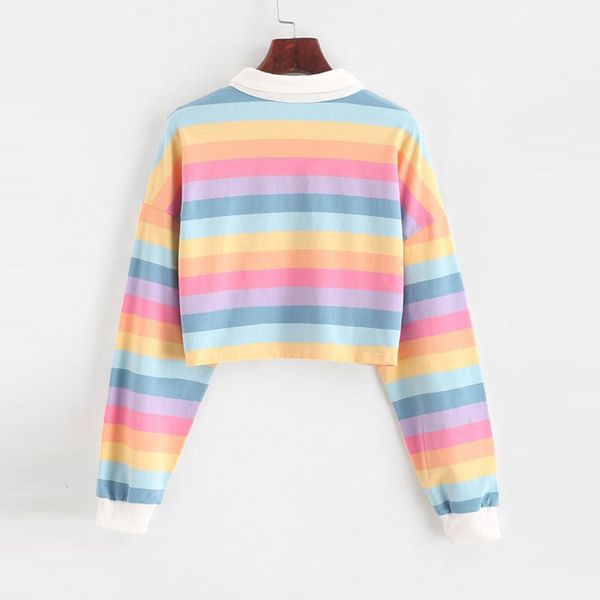 2021 new polo shirt women long sleeve raiow color ladies hoodies with button striped korean harajuku sweatshirt hof5, Black
2021 new polo shirt women long sleeve raiow color ladies hoodies with button striped korean harajuku sweatshirt hof5, Black