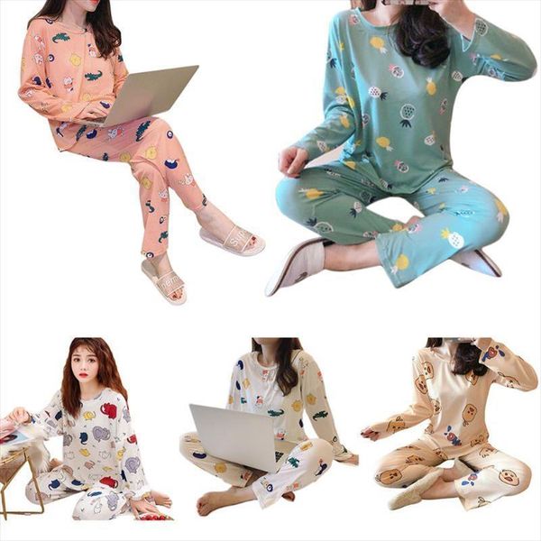 83xc plus size spring summer womens sleepwears 2 piece pjamas set cartoon crocodile elephant pineapple print sleepwear long sleeve casual, Black;red
83xc plus size spring summer womens sleepwears 2 piece pjamas set cartoon crocodile elephant pineapple print sleepwear long sleeve casual, Black;red