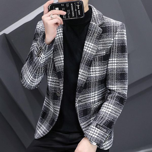 men's suits & blazers 2021 autumn winter men thick warm slim palid casual suit jacket business dress coat street wear social blazer mas, White;black
men's suits & blazers 2021 autumn winter men thick warm slim palid casual suit jacket business dress coat street wear social blazer mas, White;black