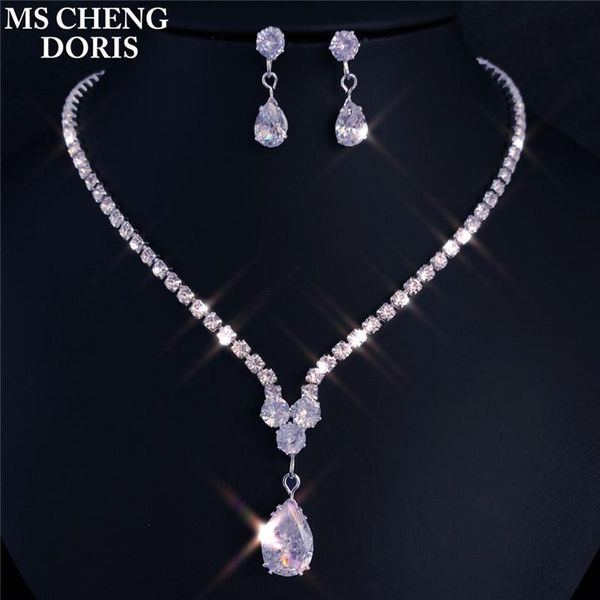 earrings & necklace design luxury zircon water drop shape pendant set for women party/jewelry wedding, Silver
earrings & necklace design luxury zircon water drop shape pendant set for women party/jewelry wedding, Silver