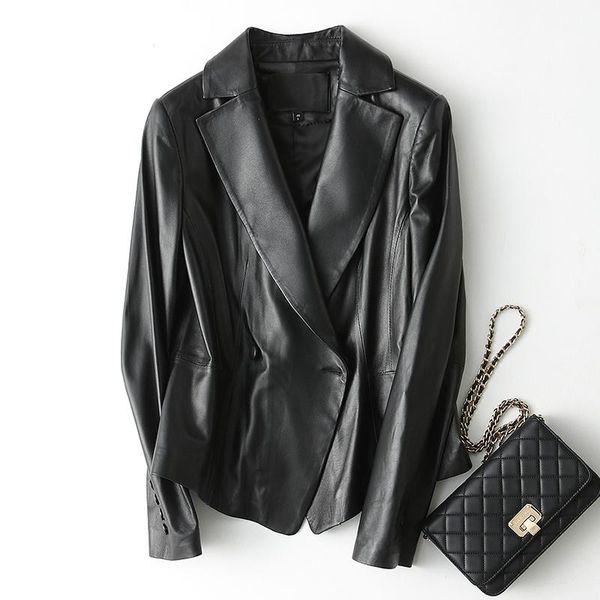women's leather & faux spring autumn real jacket women genuine sheepskin coat female korean blazers short jackets zjz2802 my2042, Black
women's leather & faux spring autumn real jacket women genuine sheepskin coat female korean blazers short jackets zjz2802 my2042, Black