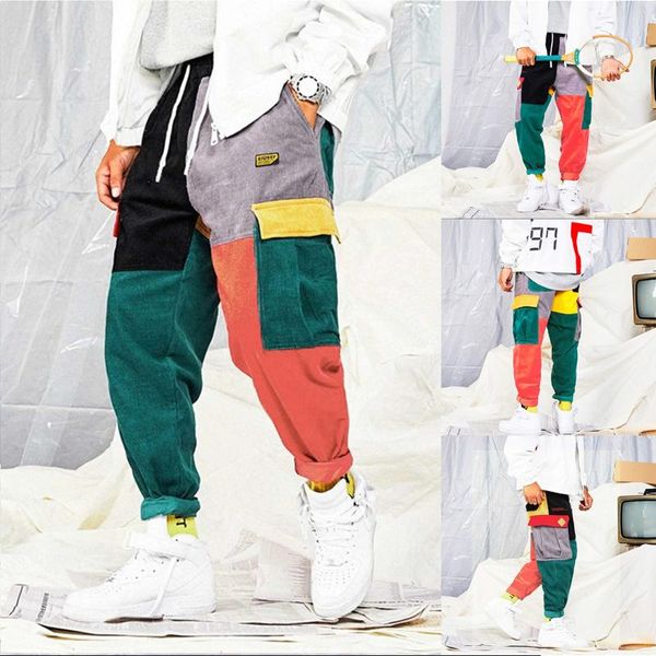 men's pants fashion splicing print corduroy multi-craft jeans hip hop joggers men sport trousers streetwear, Black
men's pants fashion splicing print corduroy multi-craft jeans hip hop joggers men sport trousers streetwear, Black