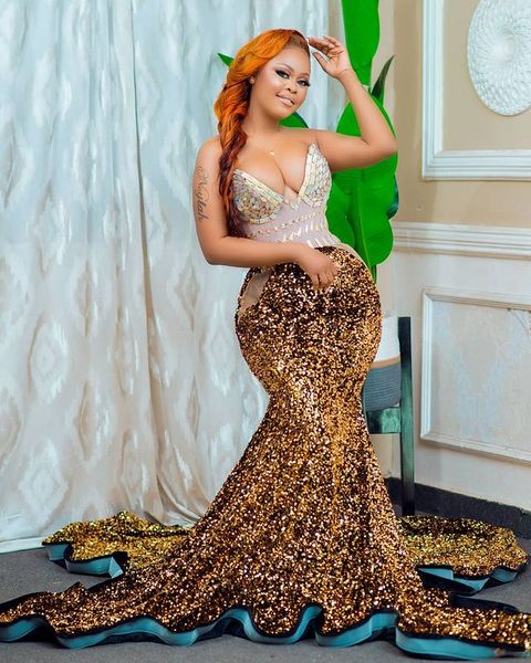 2022 plus size arabic aso ebi luxurious mermaid gold prom dresses crystals sequined evening formal party second reception birthday gowns dre, Black
2022 plus size arabic aso ebi luxurious mermaid gold prom dresses crystals sequined evening formal party second reception birthday gowns dre, Black