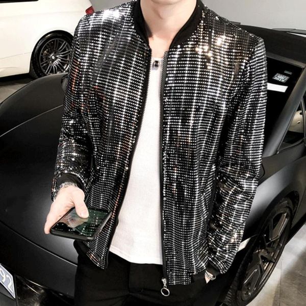 men's jackets bomber jacket shiny sequined long-sleeved zipper hip-hop loose nightclub stage street style, Black;brown
men's jackets bomber jacket shiny sequined long-sleeved zipper hip-hop loose nightclub stage street style, Black;brown