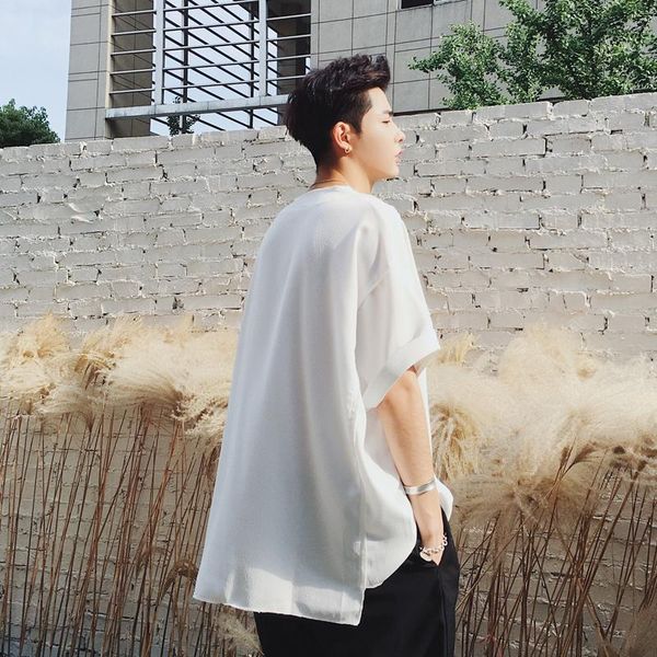 men's t-shirts 2021summer alternative side seam stitching t-shirt tide card loose solid color short-sleeved t-shirt., White;black
men's t-shirts 2021summer alternative side seam stitching t-shirt tide card loose solid color short-sleeved t-shirt., White;black