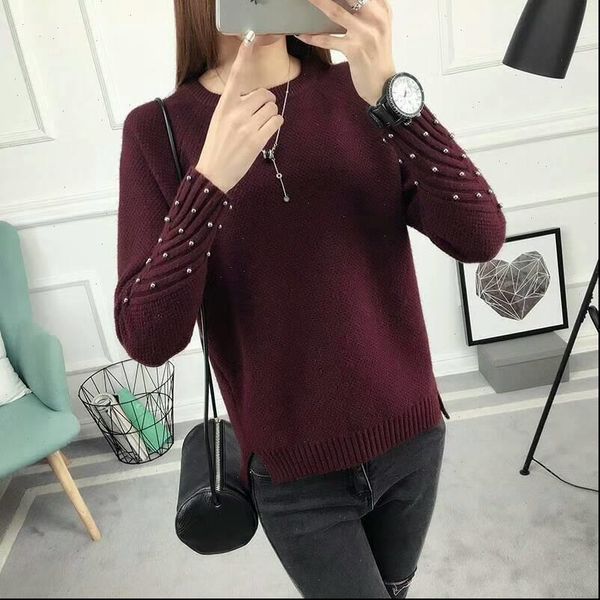 2021 winter womens blouses pullover long sleeve o neck slim women knitted sweater for women long, White;black
2021 winter womens blouses pullover long sleeve o neck slim women knitted sweater for women long, White;black