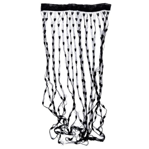 blinds fringe rope heart screen door curtain - black
blinds fringe rope heart screen door curtain - black