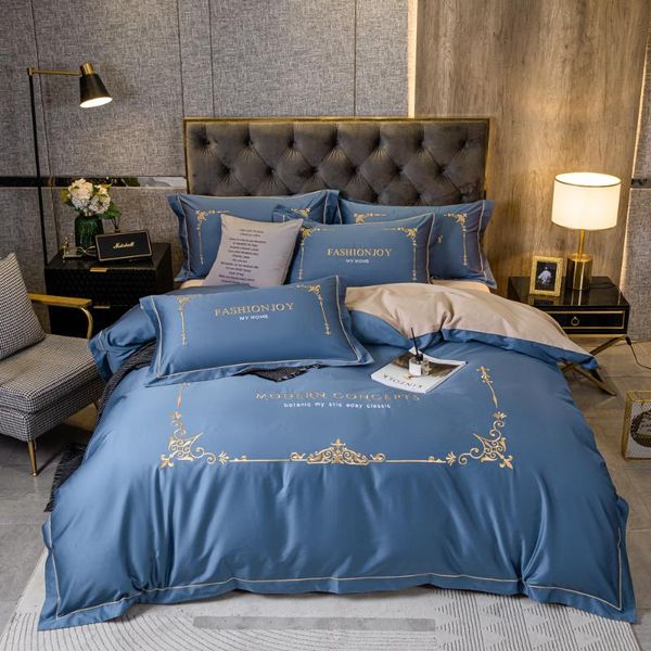 bedding sets 2021 four-piece simple cotton double household bed sheet quilt cover embroidered twill comfortable blue color
bedding sets 2021 four-piece simple cotton double household bed sheet quilt cover embroidered twill comfortable blue color